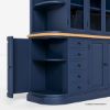 Picture of Peshtigo Oxford Blue 10 Drawers Large China Hutch