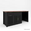 Picture of Abilene Fluted Black Buffet Sideboard with Pull Out Trash Bin Space