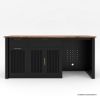 Picture of Abilene Fluted Black Buffet Sideboard with Pull Out Trash Bin Space