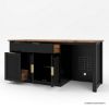 Picture of Abilene Fluted Black Buffet Sideboard with Pull Out Trash Bin Space