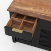 Picture of Abilene Fluted Black Buffet Sideboard with Pull Out Trash Bin Space