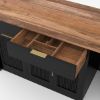 Picture of Abilene Fluted Black Buffet Sideboard with Pull Out Trash Bin Space