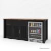 Picture of Abilene Fluted Black Buffet Sideboard with Pull Out Trash Bin Space
