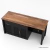 Picture of Abilene Fluted Black Buffet Sideboard with Pull Out Trash Bin Space