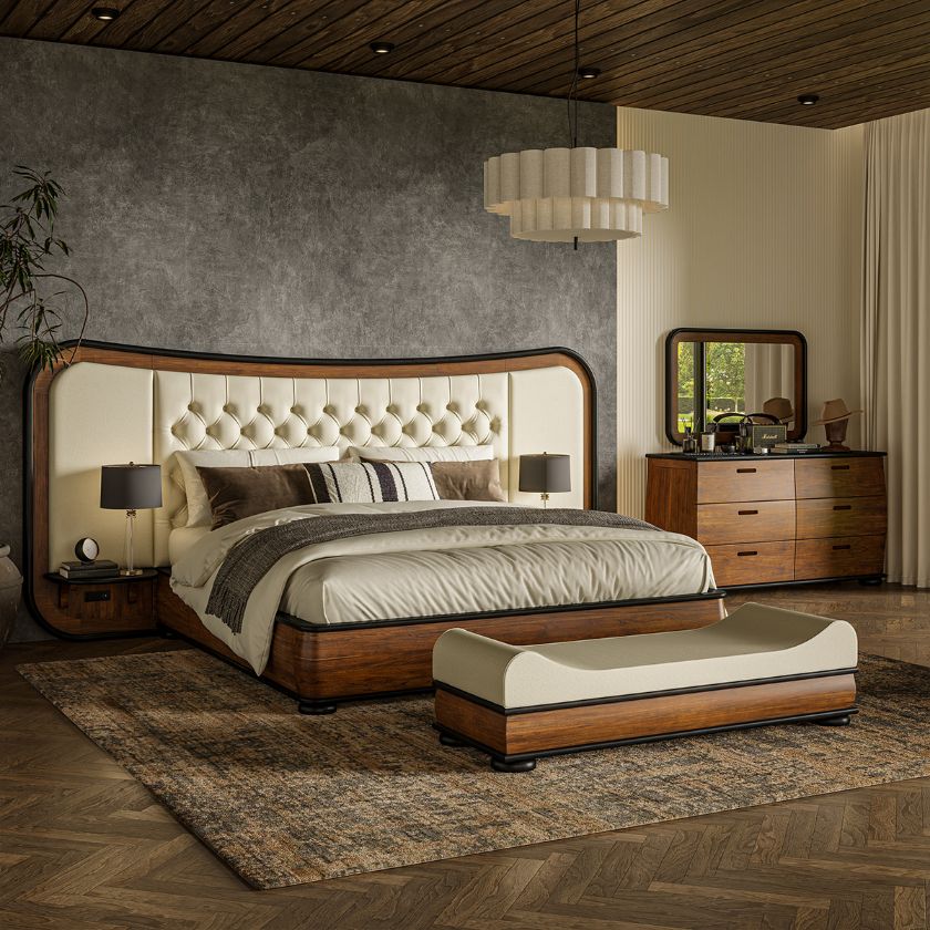 Picture of Amos Solid Wood Modern 3 Piece Bedroom Set