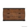Picture of Amos Curved Front 6 Drawer Black Dresser for Bedroom