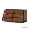 Picture of Amos Curved Front 6 Drawer Black Dresser for Bedroom