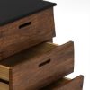 Picture of Amos Curved Front 6 Drawer Black Dresser for Bedroom
