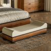 Picture of Amos Sleigh-Style Velvet Upholstered Bedroom Bench