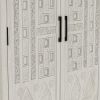 Picture of Rochester Hand Carved Arched Door White Pantry Cabinet
