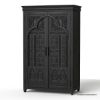 Picture of Rochester Hand Carved Arched Door White Pantry Cabinet