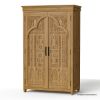 Picture of Rochester Hand Carved Arched Door White Pantry Cabinet