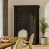 Picture of Rochester Hand Carved Arched Door White Pantry Cabinet