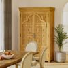 Picture of Rochester Hand Carved Arched Door White Pantry Cabinet