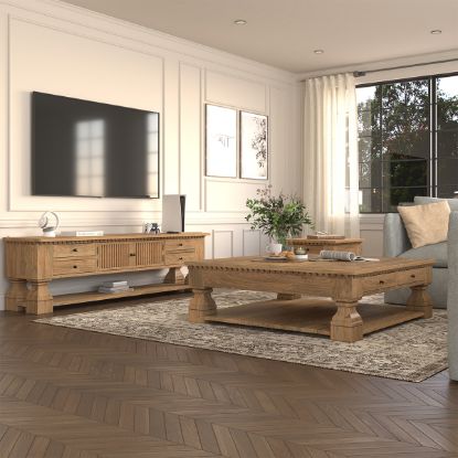 Picture of Largo Rustic Farmhouse 4 Piece Living Room Furniture Set