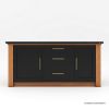 Picture of Benbow Two Tone Marble Top Kitchen Island with Arched Glass Cabinet