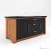 Picture of Benbow Two Tone Marble Top Kitchen Island with Arched Glass Cabinet