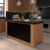 Picture of Benbow Two Tone Marble Top Kitchen Island with Arched Glass Cabinet