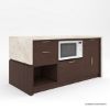 Picture of Brawley Wood & Marble Waterfall Kitchen Island with Oven Space
