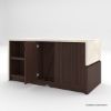 Picture of Brawley Wood & Marble Waterfall Kitchen Island with Oven Space