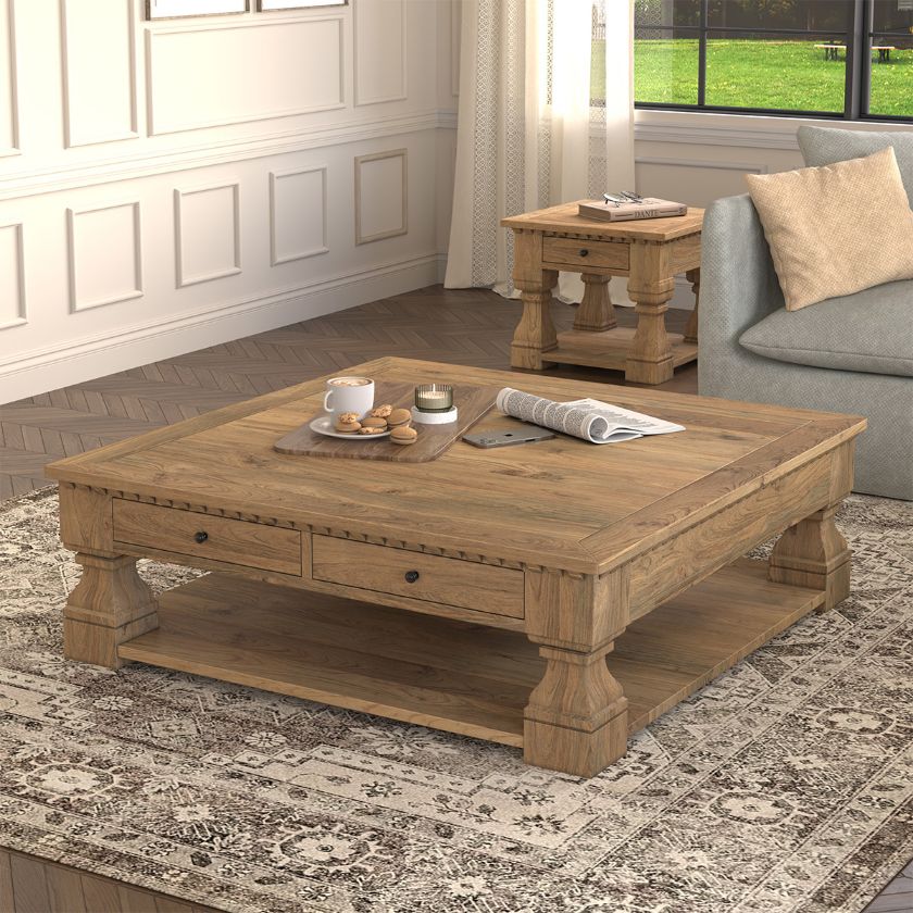 Picture of Largo Rustic Farmhouse Coffee Table and End Table Set