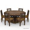 Picture of Casablanca Rustic Fretwork Round Dining Table Set For 6