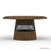 Picture of Casablanca Rustic Wood & Metal Fretwork Round Pedestal Dining Table