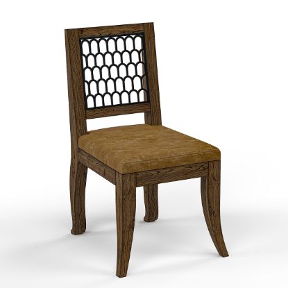 Picture of Casablanca Rustic Leather and Metal Armless Dining Chair