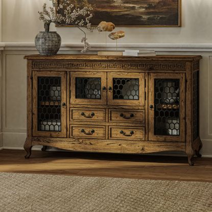 Picture of Casablanca Solid Wood & Iron Fretwork Buffet Sideboard with Drawers